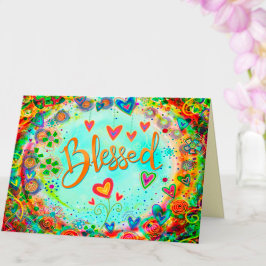 Tarjeta Bendita Bonito Floral Inspiradora por ella