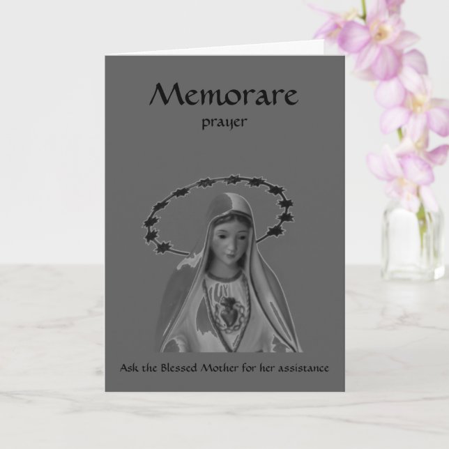 Tarjeta Bendita María, Oración Memorare (Orquídea)