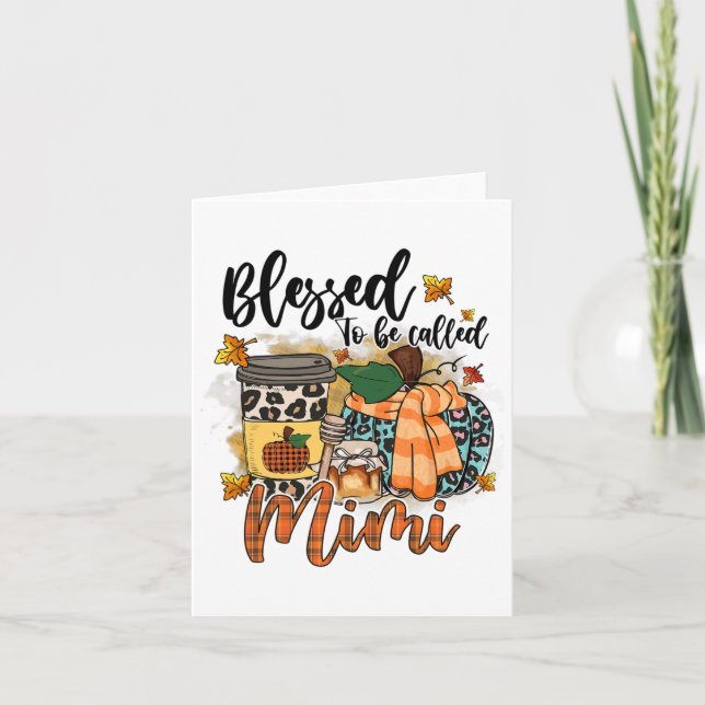 Tarjeta Bendita Que Se Llame Mimi Fall Pumpkin Thanksgivin (Anverso)