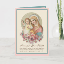 Tarjeta Bendita Virgen María Bebé Jesús Flores se recupera