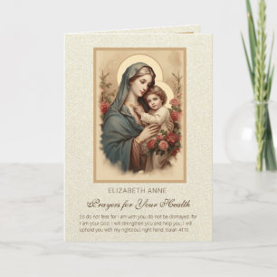 Tarjeta Bendita Virgen María Jesús Flores Oraciones de Sal