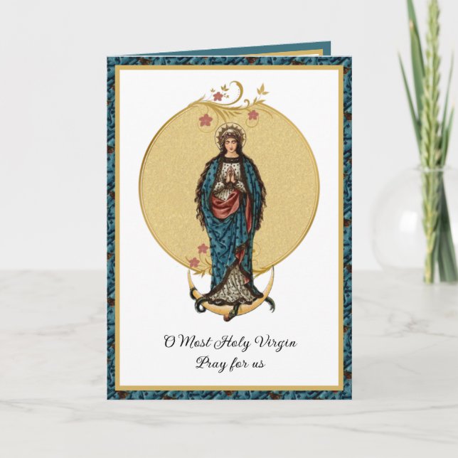 Tarjeta Bendita Virgen María Madre Católica Coche Religios (Anverso)