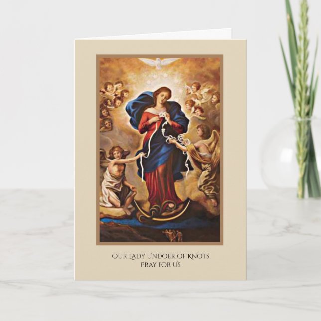 Tarjeta Bendita Virgen María Nuestra Señora de los Nudos (Anverso)