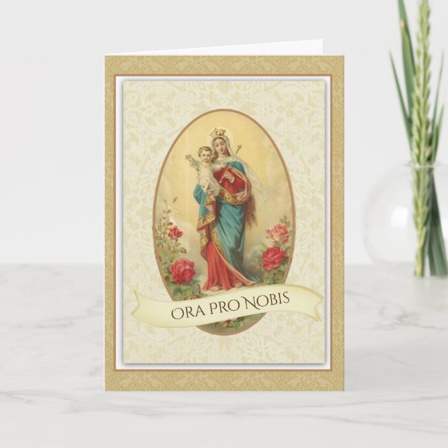 Tarjeta Bendita Virgen María Reina del Cielo Jesús (Anverso)