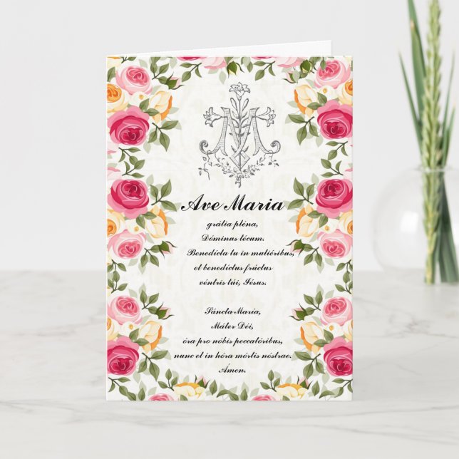 Tarjeta Bendita Virgen María Rosa (Anverso)