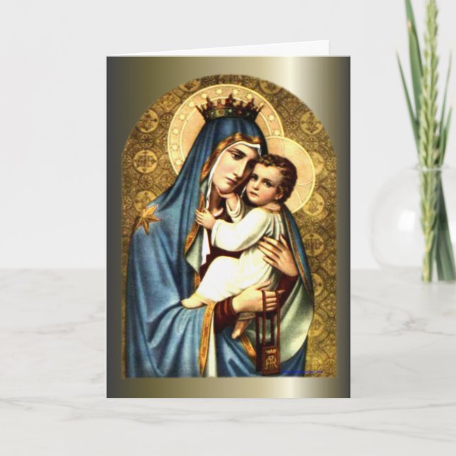 Tarjeta Bendita Virgen María y Niño Jesús (Anverso)