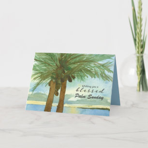 Tarjeta Bendito Domingo de Ramos Árbol Tropical Hosanna