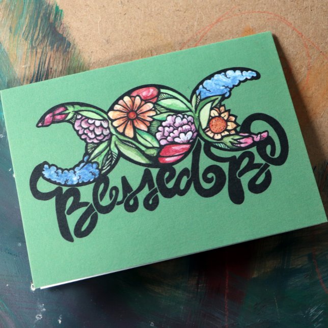 Tarjeta "Bendito sea" el florecimiento de la luna triple (Subido por el creador)