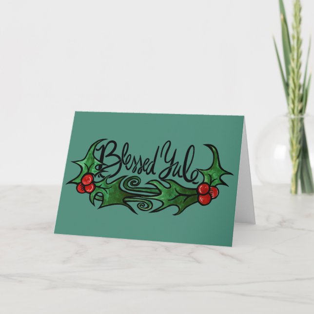 Tarjeta Bendito Yule (Anverso)