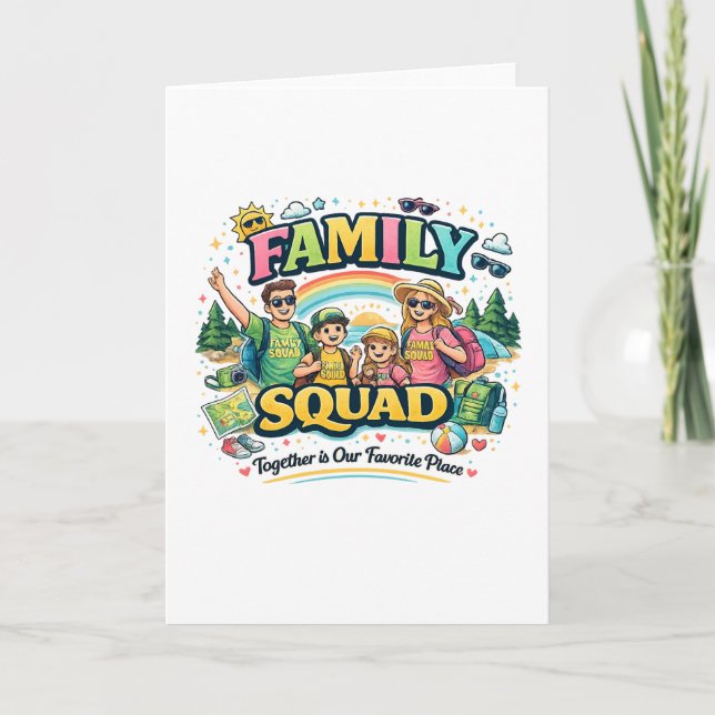 Tarjeta Benditos, Felices y Afortunados Juntos (Anverso)