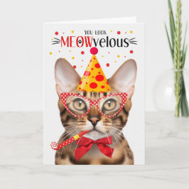 Tarjeta Bengala Cat MEOWvelous Birthday
