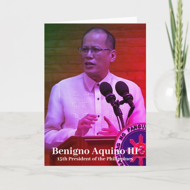 Tarjeta Benigno Aquino III, 15° Presidente de Filipinas (Anverso)