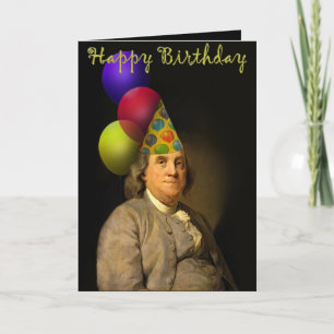Tarjeta Benjamin Franklin Happy Birthday