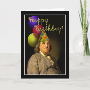 Tarjeta Benjamin Franklin Happy Birthday