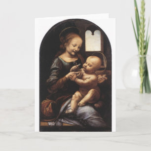 Tarjeta Benois Madonna de Leonardo da Vinci circa 1478