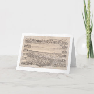 Tarjeta Berkeley, mapa panorámico 1891 (0099A) del CA -