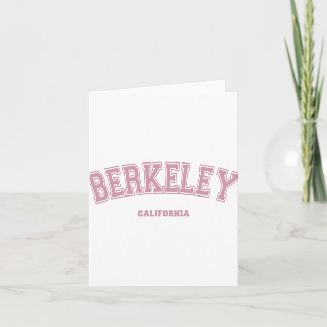 Tarjeta Berkeley Rosa California Ca Estilo Varsity En Berk (Anverso)