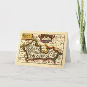 Tarjeta Berkshire Barkshire County England Mapa anticuario