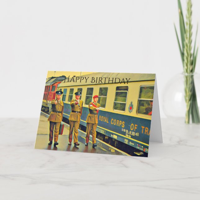 Tarjeta Berlin Military Train Birthday Card (Anverso)
