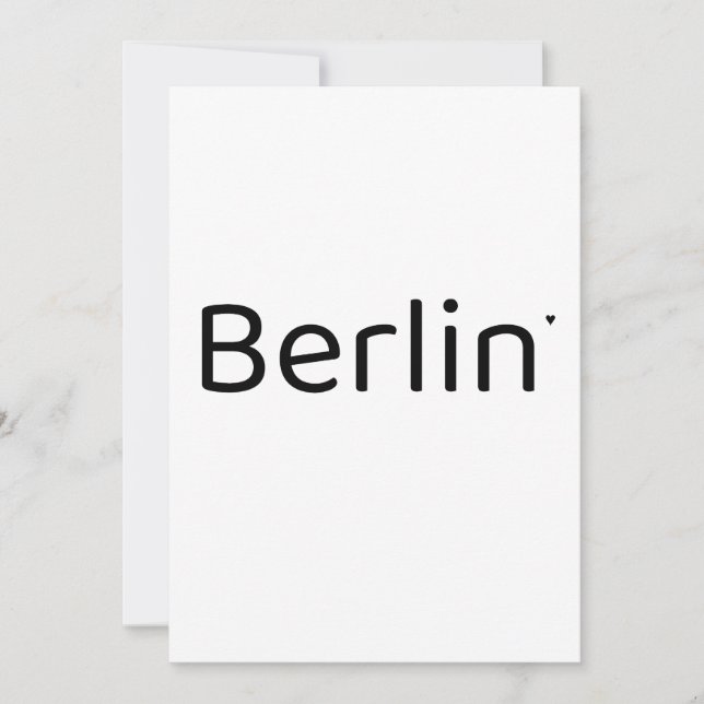 Tarjeta Berlin - minimalistic typography card (Anverso)