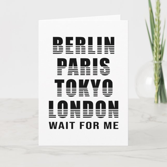 Tarjeta Berlín París Tokio Ciudad de Londres regalo divert (Anverso)