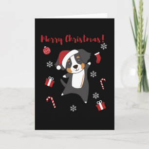 Tarjeta Bernese Merry Christmas Happy Christmas Dogs