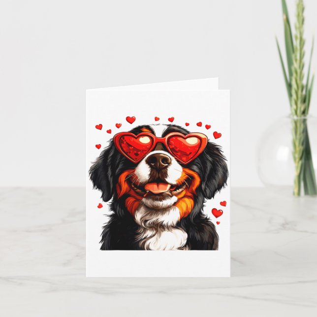 Tarjeta Bernese Mountain Cute Berner Dog Lover Valentines  (Anverso)