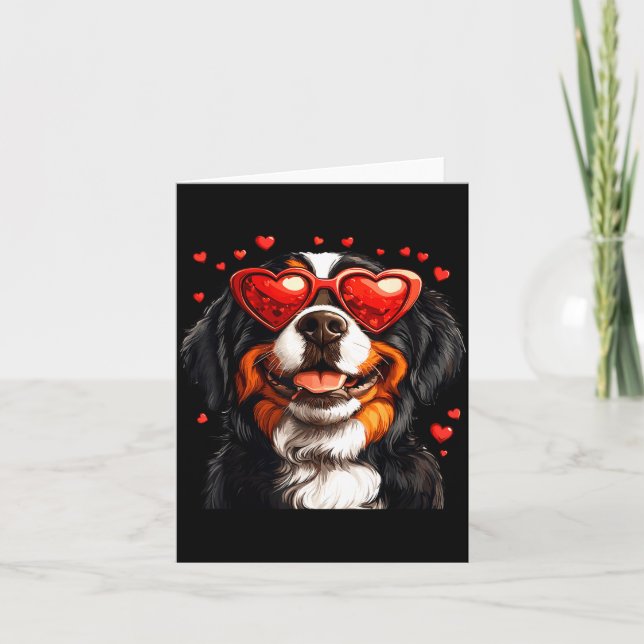 Tarjeta Bernese Mountain Cute Berner Dog Lover Valentines  (Anverso)