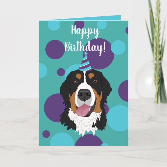 Tarjeta Bernese Mountain Dog Birthday (Anverso)