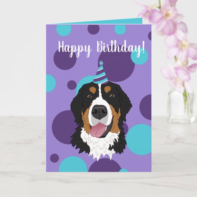 Tarjeta Bernese Mountain Dog Birthday (Orquídea)