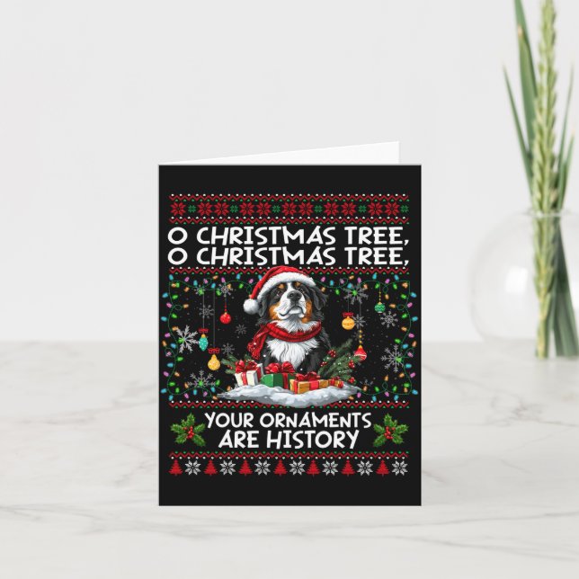 Tarjeta Bernese Mountain Dog Christmas Tree Decorations Do (Anverso)