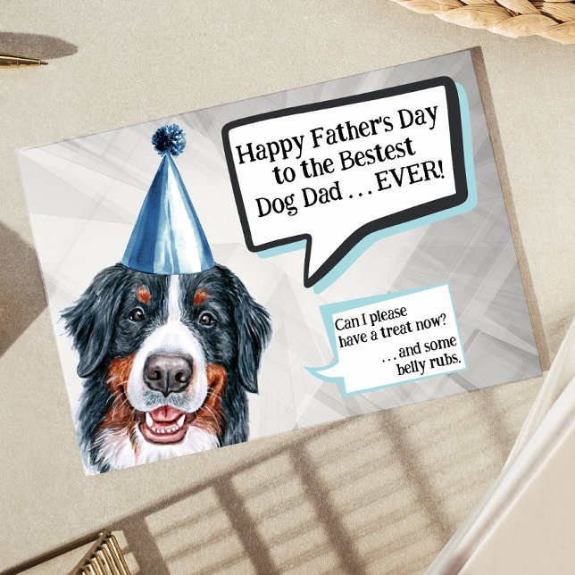 Tarjeta Bernese Mountain Dog Father's Day Dog Dad (Subido por el creador)