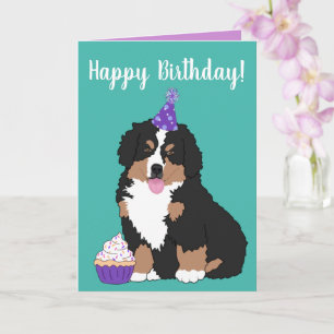 Tarjeta Bernese Mountain Dog Puppy Birday