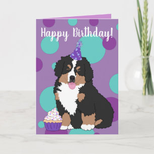 Tarjeta Bernese Mountain Dog Puppy Birday