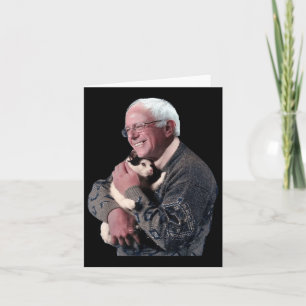 Tarjeta Bernie Sanders Abrazando a un camisón de gato a un