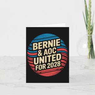 Tarjeta Bernie Sanders Y Aoc 2028 Para La Campaña Presiden