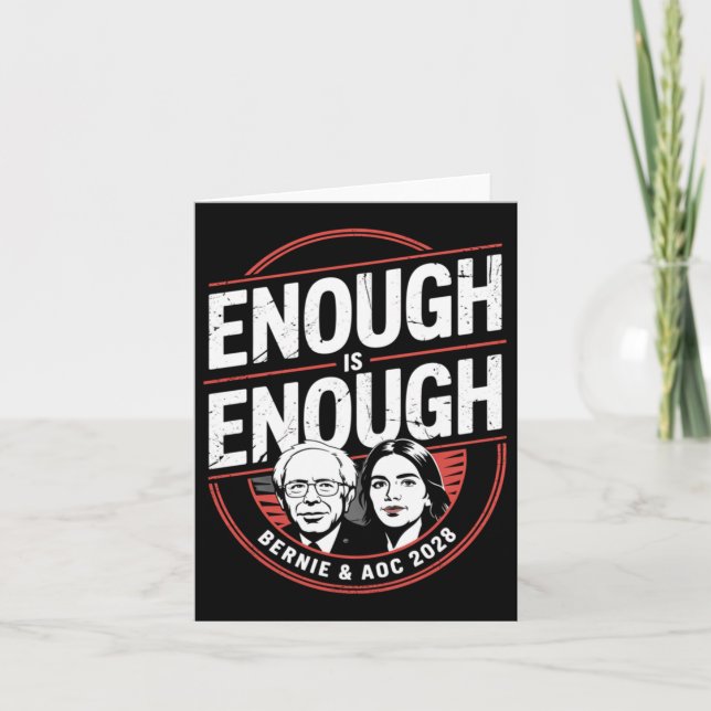 Tarjeta Bernie Sanders Y Aoc 2028 Para La Campaña Presiden (Anverso)