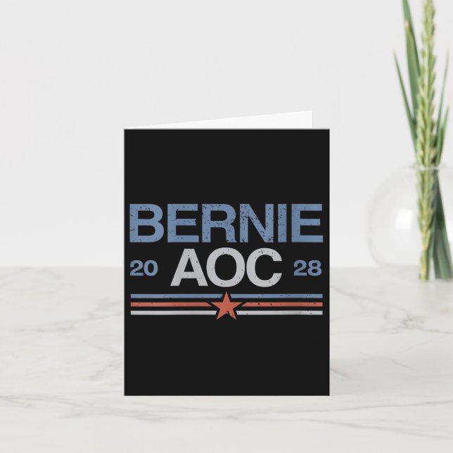 Tarjeta Bernie Sanders Y Aoc V-neck (Anverso)