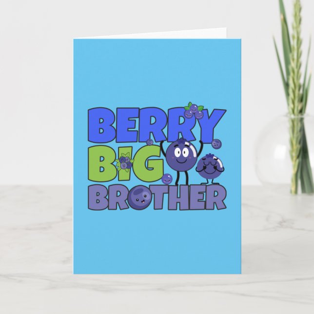 Tarjeta Berry Big Brother - Sibling Blueberry Pun (Anverso)
