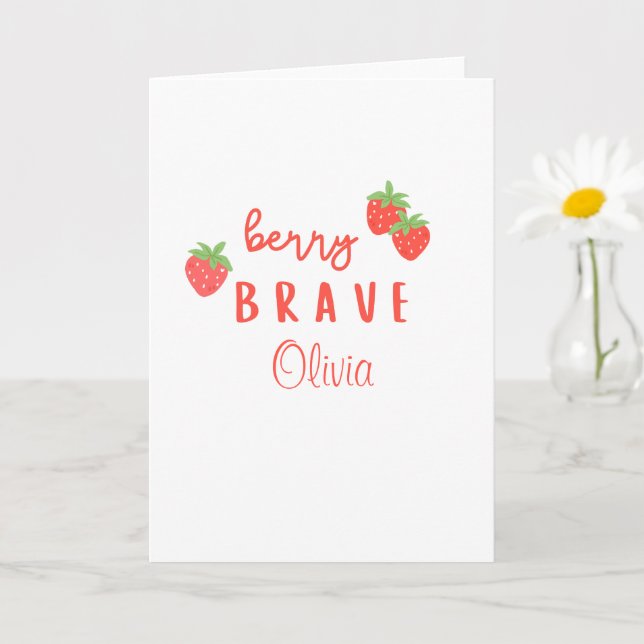 Tarjeta berry brave childhood cancer sick kids custom name (Planta pequeña)