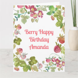 Tarjeta Berry Happy Strawberry Birday