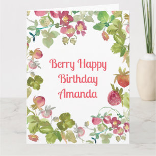 Tarjeta Berry Happy Strawberry Birday