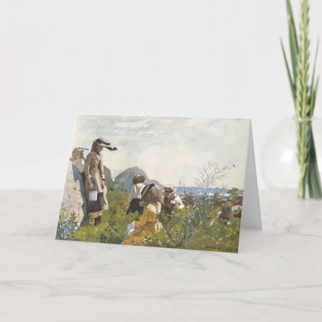 Tarjeta Berry Pickers | Winslow Homer (Anverso)