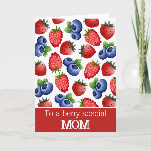 Tarjeta Berry Special Mom Mixed Berries Cumpleaños (Anverso)
