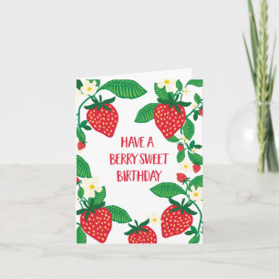 Tarjeta Berry Sweet Strawberry Birthday
