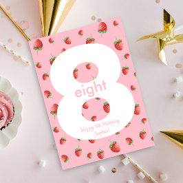 Tarjeta Berry Sweet Strawberry Happy Birday Card