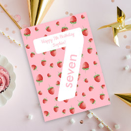 Tarjeta Berry Sweet Strawberry Happy Birday Card