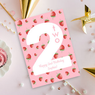 Tarjeta Berry Sweet Strawberry Happy Birday Card