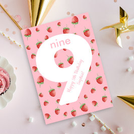 Tarjeta Berry Sweet Strawberry Happy Birday Card