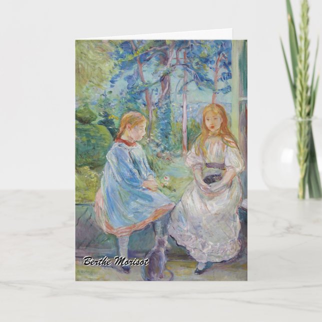 Tarjeta Berthe Morisot - Jóvenes Chicas en la ventana (Anverso)